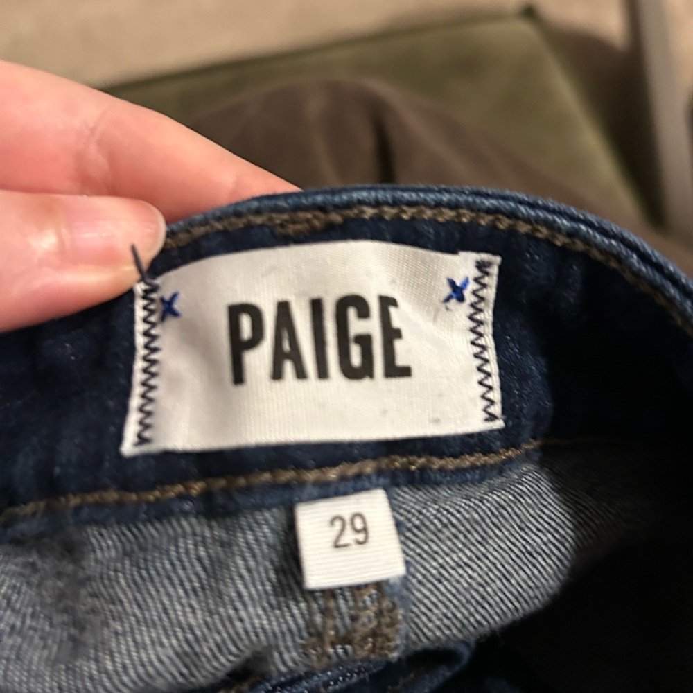PAIGE Dark Blue & Light Blue Ankle Jeans